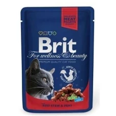 Brit Premium Рагу з тушкованої яловичини з зеленим горошком для кішок