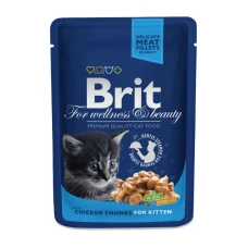 Brit Premium Шматочки з куркою для кошенят