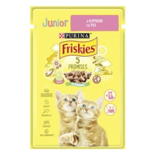 Friskies Junior шматочки у підливці з куркою для кошенят, 85г