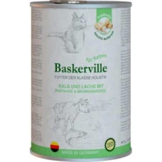 Baskerville (Баскервіль) вологий корм для котів зі смаком телятини, лосося з пастернаком і крес-салатом 