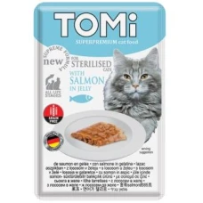 TOMi Sterilised ЛОСОСЬ В ЖЕЛЕ (Salmon in Jelly ) суперпреміум корм для котів