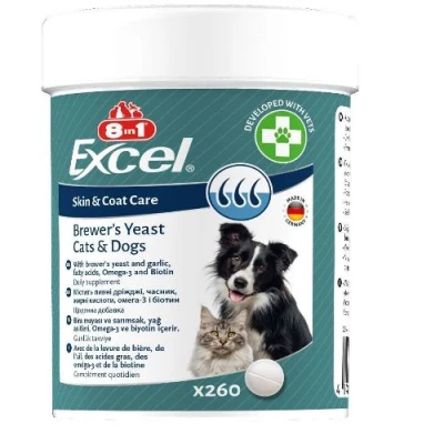 купити 8in1 (8в1) Vitality Excel Brewers Yeast  для собак та котів пивні дріжджі з часником для шкіри та шерсті в Одеси