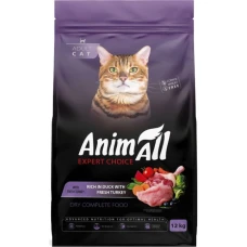AnimAll Сухий корм для дорослих кішок, зі свіжою індичкою та качкою