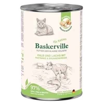купить Baskerville CAT Holistic Kalb und Lachs Баскервиль Холистик Телятина и лосось с пастернаком и кресс-салатом влажный корм для кошек в Одессы