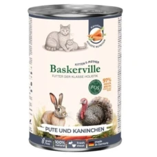 Baskerville CAT Holistic Pute und Kaninchen Баскервиль Холистик Индейка и кролик с морковью влажный корм для кормящих кошек и котят