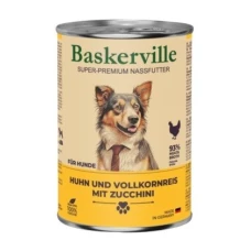 Baskerville DOG Super Premium Huhn und Vollkornreis und Zucchini Баскервіль Суперпреміум Півень з рисом та цукіні вологий корм для собак