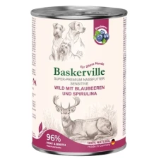 Baskerville DOG Holistic Wild mit Blaubeeren und Spirulina Баскервіль Холістик Оленина з чорницею та спіруліною вологий корм для собак