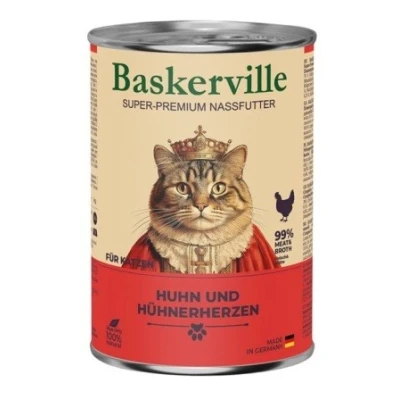 купить Baskerville CAT Super Premium Huhn und Hühnerherzen Баскервиль Суперпремиум Мясо курицы с сердечками влажный корм для кошек в Одессы