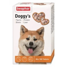 Beaphar (Біфар) Doggy's Mix вітамінізовані ласощі з таурином і біотином, печінкою та протеїном, 180 табл.
