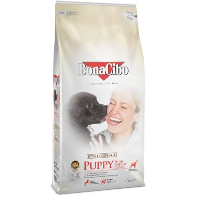 купити BonaCibo Puppy High Energy з м'ясом курки, анчоусами та рисом для активних цуценят всіх порід до 12 місяців в Одеси