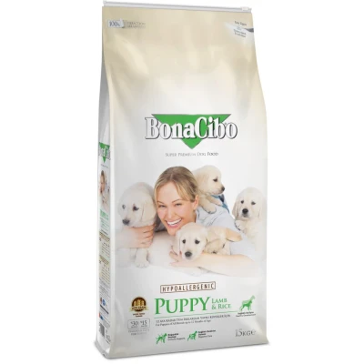 купити BonaCibo Puppy Lamb&Rice з м'ясом ягняти та рисом для цуценят всіх порід до 12 місяців в Одеси
