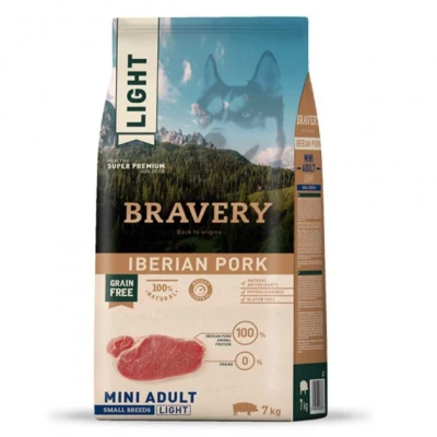 купити BRAVERY Iberian Pork Mini  LIGHT Adult, Сухий корм для дрібних собак із зайвою вагою з іберійською свининою в Одеси