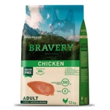 BRAVERY Chicken Adult Large/Medium,сухий  корм для дор.собак середніх та великих порід, з куркою
