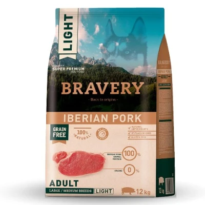 купити BRAVERY Adult Large/Medium Iberian Pork Light  сухий корм для дорослих собак середніх та великих порід схильних до набору ваги ІБЕРІЙСЬКА СВИНИНА в Одеси