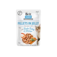 Brit Care Cat Pouch для котів, в желе, з індичкою та креветками 