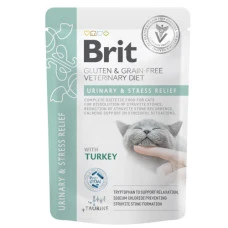 Brit GF VD Urinary and Stress Relief  Корм вологий для котів з індичкою