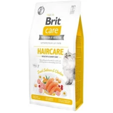 Brit Care Cat GF Haircare Healthy and Shiny  Coat беззерновой з лососем і куркою для кішок зі складним доглядом за шерстю