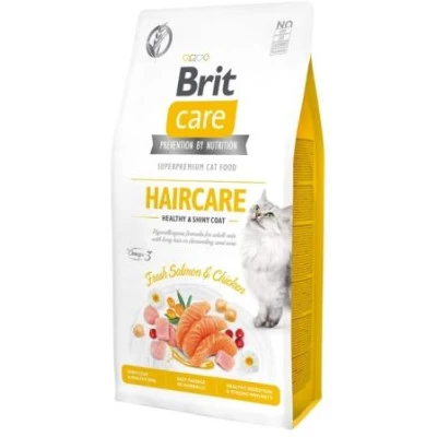 купити Brit Care Cat GF Haircare Healthy and Shiny  Coat беззерновой з лососем і куркою для кішок зі складним доглядом за шерстю в Одеси