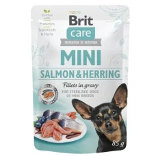  Brit Care Mini Salmon & Herring Пауч філе лосось і оселедець в соусі для стерилізованих собак 85 гр