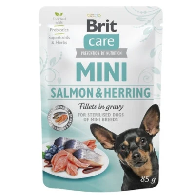 купити Brit Care Mini Salmon & Herring Пауч філе лосось і оселедець в соусі для стерилізованих собак 85 гр в Одеси