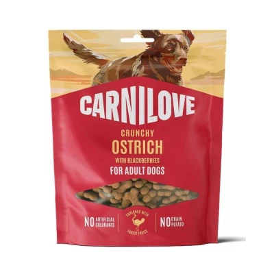 купить Carnilove Dog Snack Crunchy Ostrich with Blackberries Карнилав хрустящие лакомства Страус и ежевика для собак в Одессы