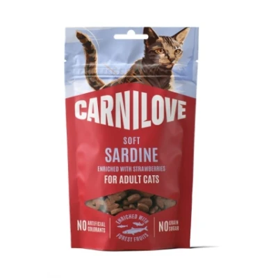 купити Carnilove CAT Soft Snack Sardine with Strawberry М'які ласощі для котів з сардиною і полуницицею в Одеси