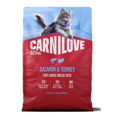 купити Carnilove CAT Active Large Breed Salmon & Turkey Карнілав Актив сухий корм з Лососем та індичкою для котів великих порід в Одеси