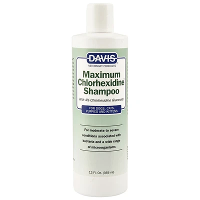 Davis Maximum Chlorhexidine Shampoo ДЕВІС МАКСИМУМ ХЛОРГЕКСИДИН шампунь з 4% хлоргексидином для собак і котів  з захворюваннями шкіри і шерсті