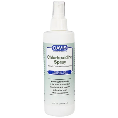 купити Davis Chlorhexidine Spray ДЕВІС ХЛОРГЕКСИДИН спрей з 4% хлоргексидином для собак і котів із захворюваннями шкіри і шерсті в Одеси