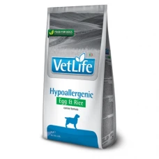 Farmina Vet Life DOG Hypoallergenic Egg&Rice сухий корм-дієта з яйцем і рисом для зменшення харчової алергії або непереносності інгредієнтів і поживних речовин у собак