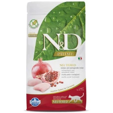 Farmina Cat N&D PRIME CHICKEN & POMEGRANATE Grain Free NEUTERED ADULT - Фарміна Беззерновий сухий корм з куркою та гранатом для дорослих стерилізованих котів