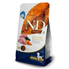 Farmina Dog N&D BROWN LAMB, SPIRULINA & CARROT Grain Free ADULT MINI - Фарміна Беззерновий сухий корм з ягням, спіруліною та морквою для дорослих собак малих порід з коричневою шерстю