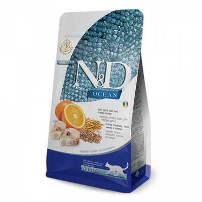 купить Farmina Cat N&D OCEAN COD & ORANGE Low Grain ADULT - Фармина Низкозерновой сухой корм с треской и апельсином для взрослых кошек в Одессы