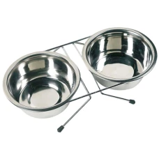 Flamingo Dinner Set 2 миски на підставці для собак, нержавіюча сталь