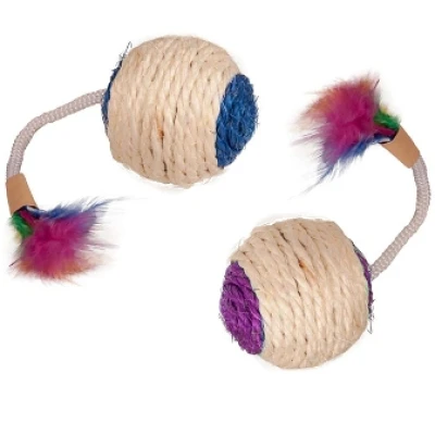 купити Flamingo Bouly Sisal Ball Feather ФЛАМІНГО СИЗАЛЬОВИЙ М’ЯЧ з пір’ям іграшка для котів в Одеси