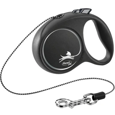 купити Рулетка Flexi (Флексі) Black Design M 5 м, до 20 кг, трос в Одеси