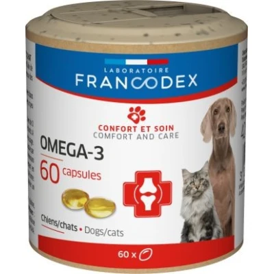 купити LABORATOIRE FRANCODEX OMEGA 3 CAPSULES DOG CAT 60TAB Лаборатуар Франкодекс Омега 3 для котів і собак в Одеси