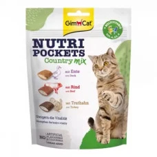 GimCat Nutri Pockets Country Mix Подушечки для котів з качкою, яловичиною та індичкою 