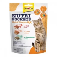 GimCat Nutri Pockets Malt-Vitamin Mix Подушечки cолод-вітамінний мікс для котів 