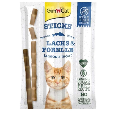 купити GimCat Sticks М'ясні палички для кішок з лососем і форель 4 шт в Одеси