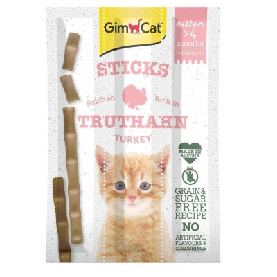 купити GimCat Sticks Kitten М'ясні палички з індичкою та кальцієм для кошенят 3 шт в Одеси