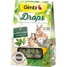 GimBi Natural Delight ласощі для гризунів дропси з травами 50г