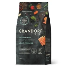 Grandorf FRESH SALMON & SWEET POTATO ADULT CAT STERILISED - Сухий корм для стерилізованих котів лосось з бататом