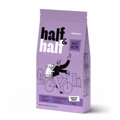 купити Half&Half сухий корм для дорослих собак середніх порід, із яловичиною в Одеси