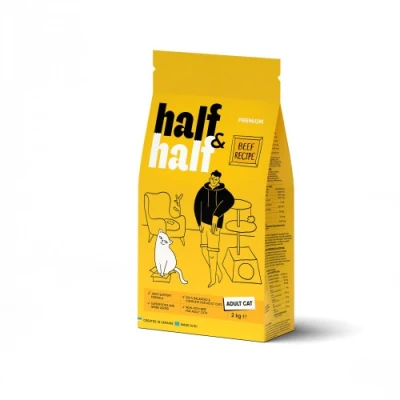 купити Half&Half сухий корм для дорослих котів, з яловичиною в Одеси