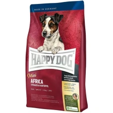 Happy Dog Mini Africa (без злаків) для собак дрібних порід при алергіях та харчовій непереносимості зі страусом та картопляними пластівцями 