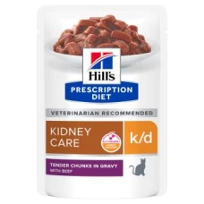 Hill’s PRESCRIPTION DIET k/d Вологий корм для котів підтримка функції нирок, з яловичиною, пауч