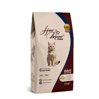 купити How Meow Adult Gourmet сухий корм з ягням, куркою та рибою в Одеси