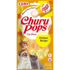 Ласощі INABA "Churu Pops" для котів, з куркою 4*15 гр