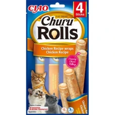 Ласощі INABA "Churu Rolls" для котів, з куркою 4*10 гр 
